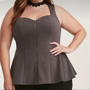 Torrid grey zip-up pendulum top